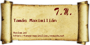 Tamás Maximilián névjegykártya
