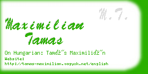 maximilian tamas business card